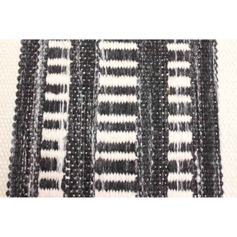 ECARPETGALLERY Flat-Weave Ankara FW Charcoal Wool Kilim - 5'2 x 7'7