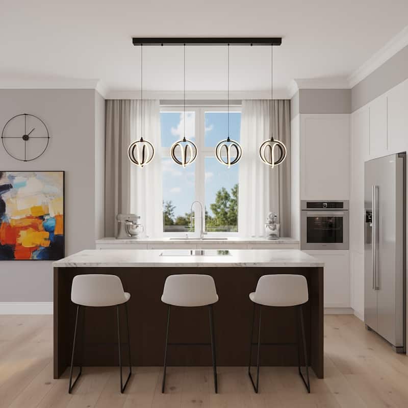 Artcraft Rose - LED Island Light - 4-Light - Black