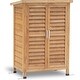 preview thumbnail 1 of 43, Mcombo Outdoor Wood Storage Cabinet, Small Size Garden Wooden Tool Shed with Double doors, Outside Tools Cabinet 0985CR Natural