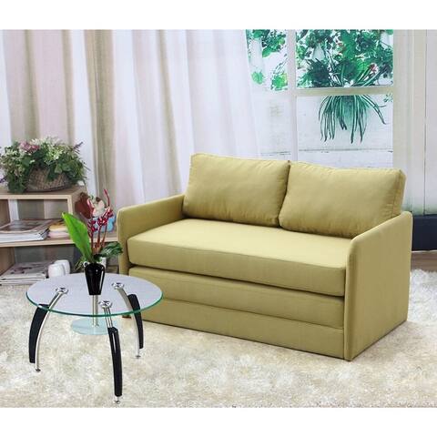 Reversible 5.1 inches Foam Fabric Loveseat and Sofa Bed