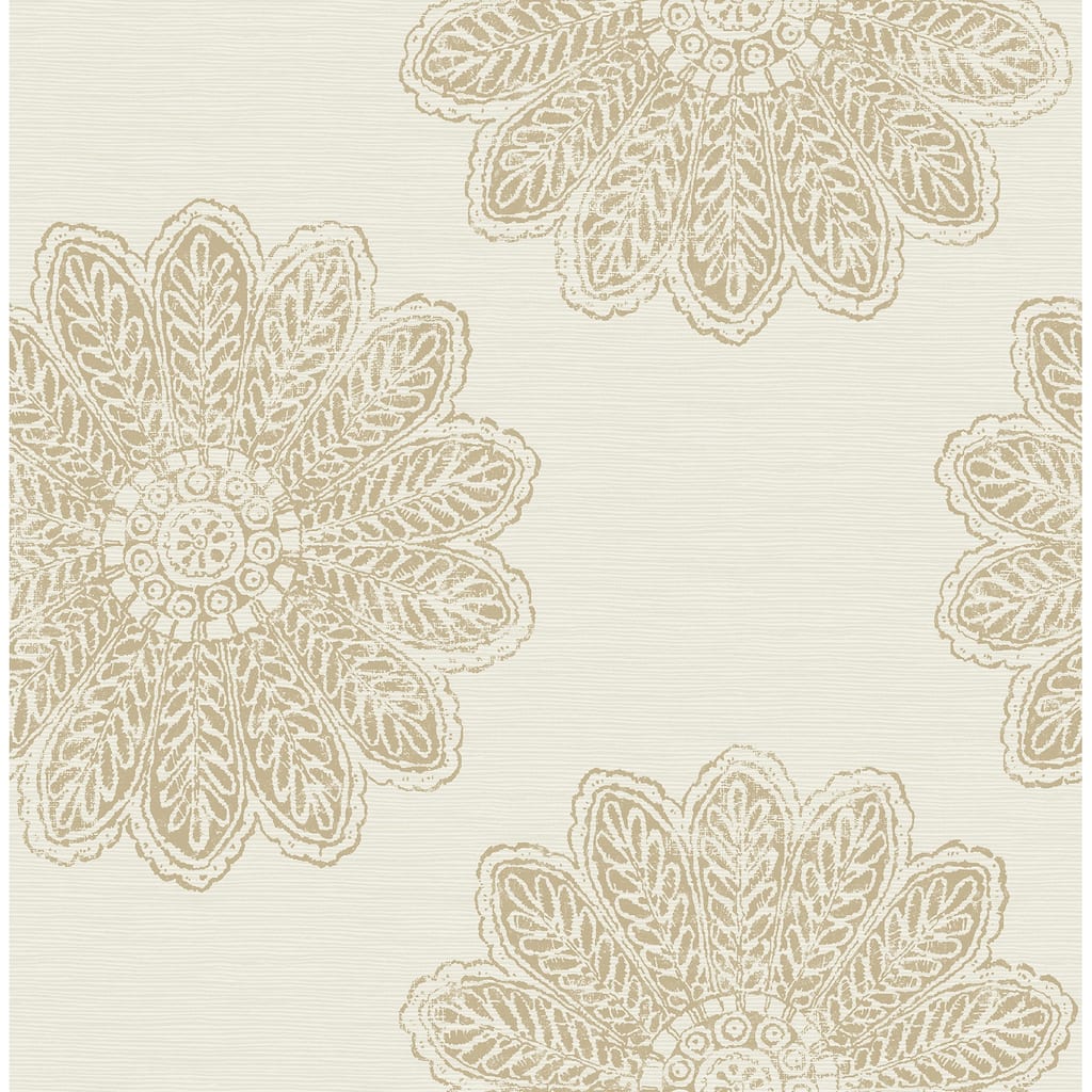 A-Street Prints Sol Light Brown Medallion Wallpaper