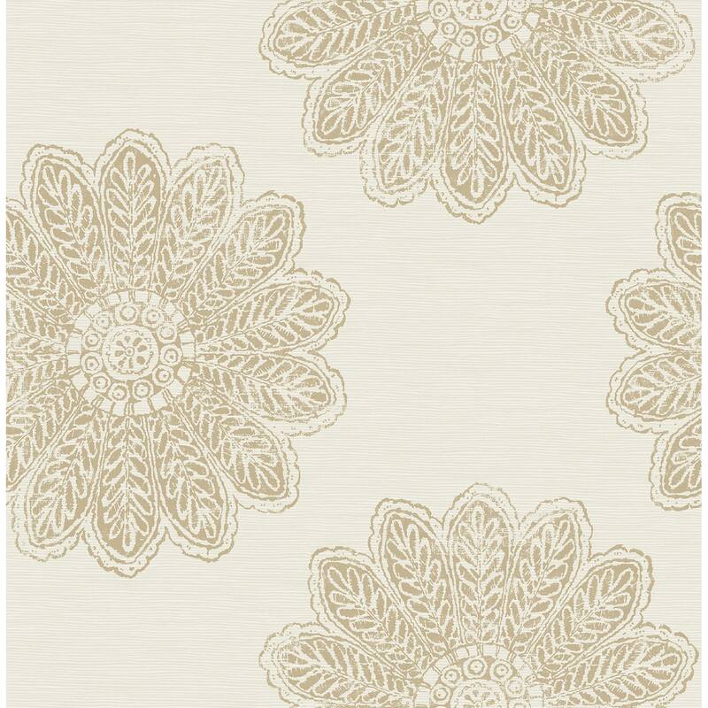 Medallions Viola Sol Light Brown Medallion Wallpaper - Light Brown