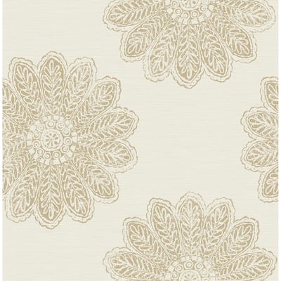 Medallions Viola Sol Light Brown Medallion Wallpaper