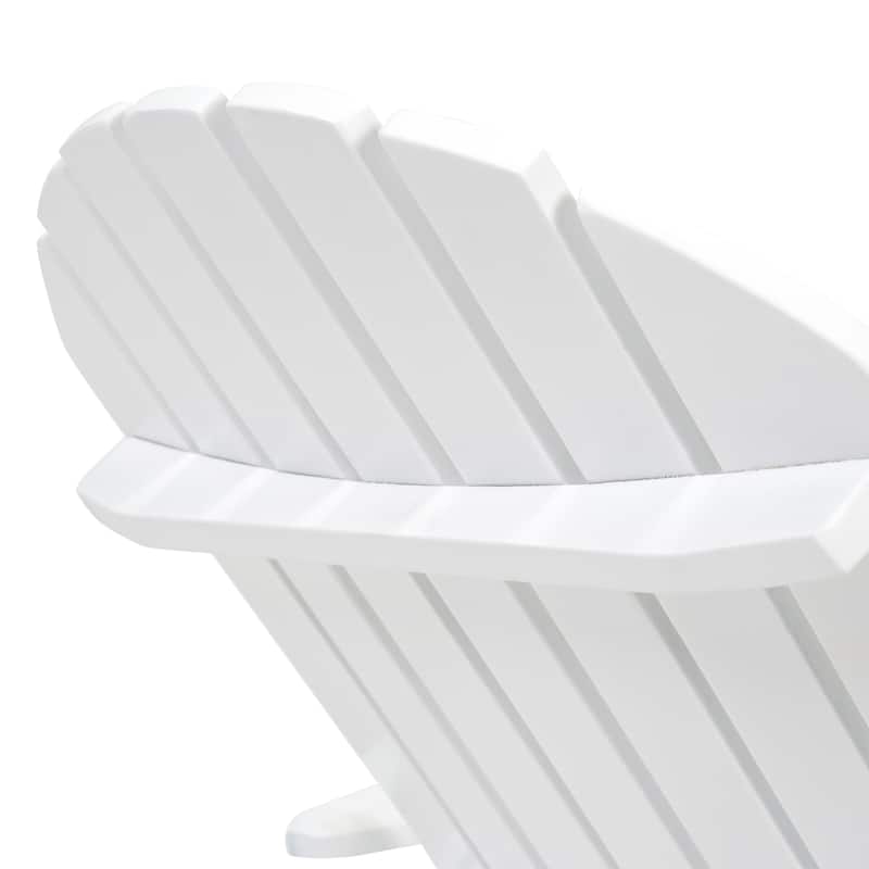 White Acacia Wood Chair 37 Inch Foldable Outdoor Rustic Design