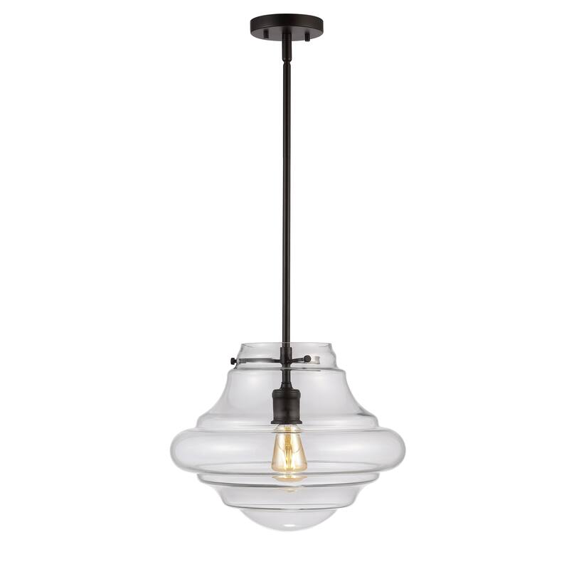 SAFAVIEH Lighting Kyrah Oil Rubbed Bronze Led Adjustable Pendant - 15" W x 15" L x 20.5-50.5" H