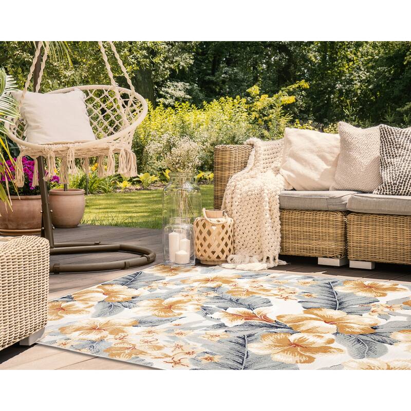 Liora Manne Canyon Tropical Floral Indoor/Outdoor Rug