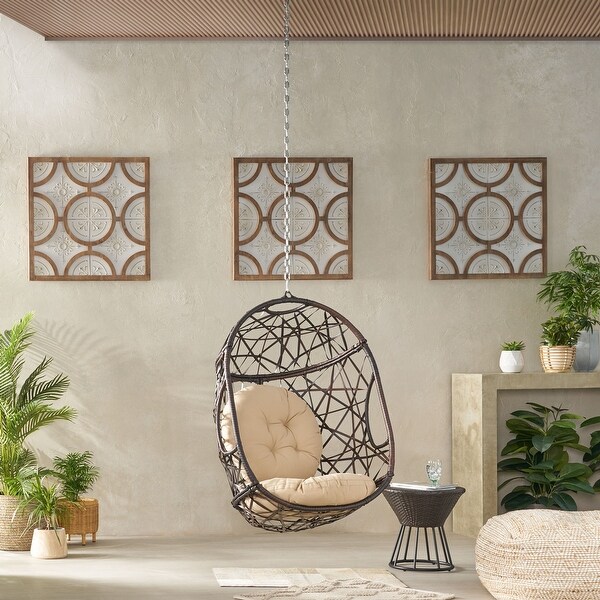 Simone Wicker Hanging Chair by Christopher Knight Home. Opens flyout.