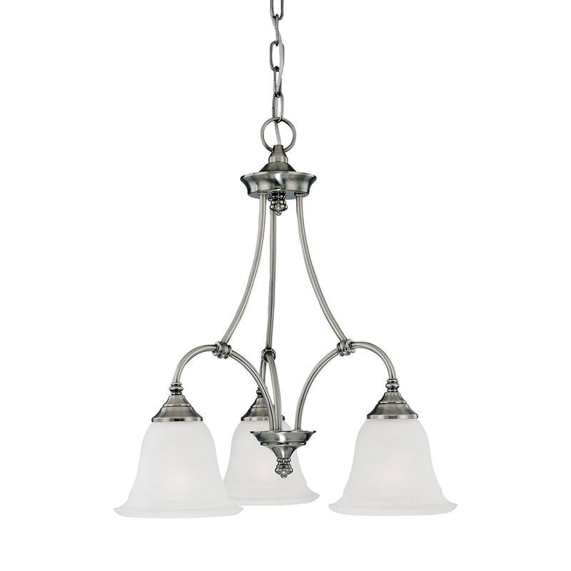 Elk Home Harmony Satin Pewter With White Glass Chandelier