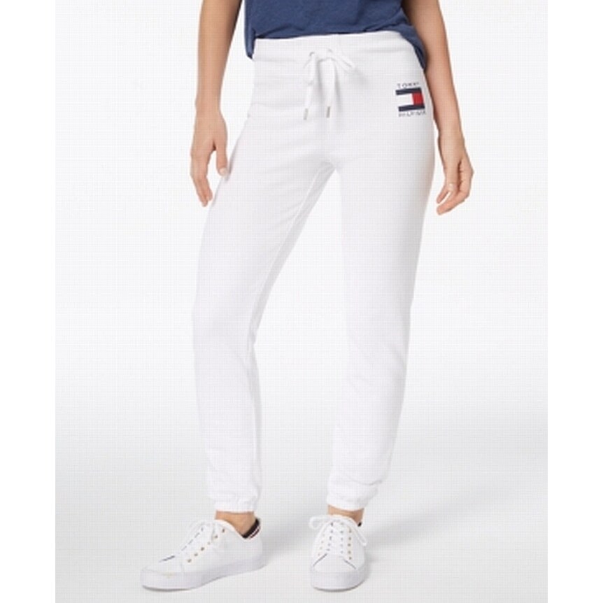 white tommy hilfiger sweatpants