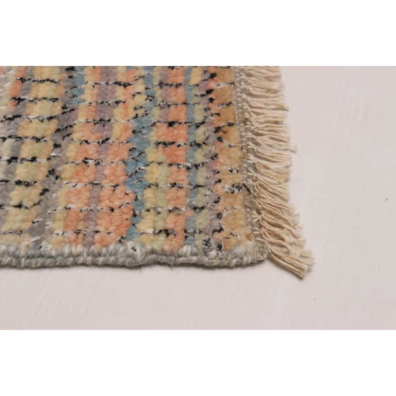 ECARPETGALLERY Hand-knotted Silk Shadow Multi Color Viscose, Wool Rug - 5' 11" x 9'