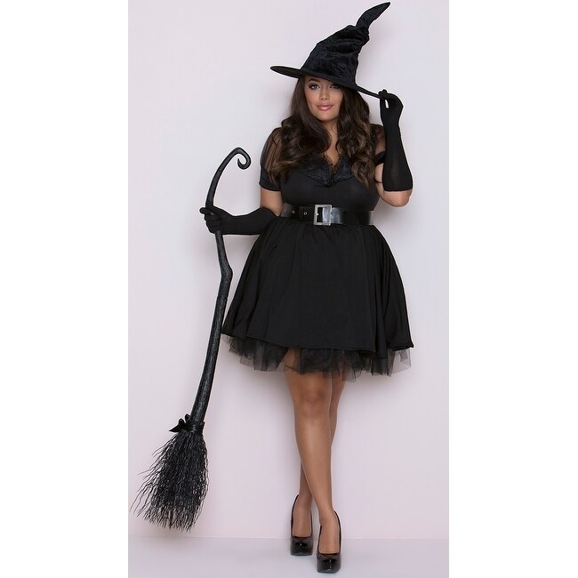 Plus Bewitching Pin-up Witch Costume - Black - Overstock - 17826841