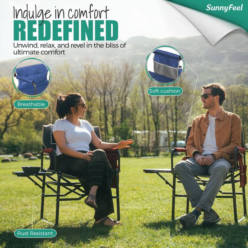 Camping Directors Chair, Heavy Duty,Oversized Portable Folding Chair