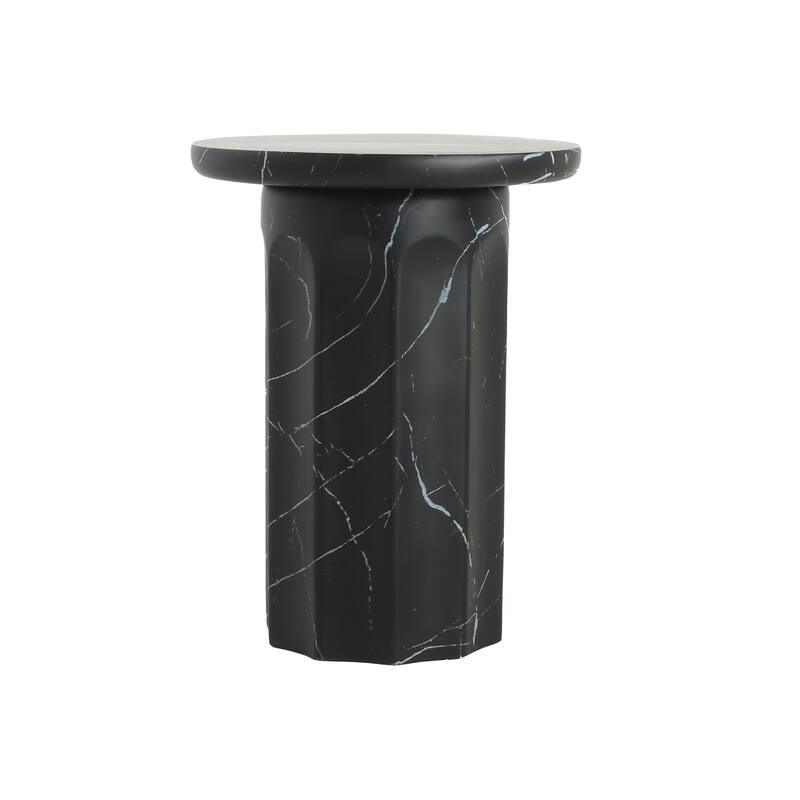 Christopher Knight Home Indoor/Outdoor Modern Black Marble Side Table