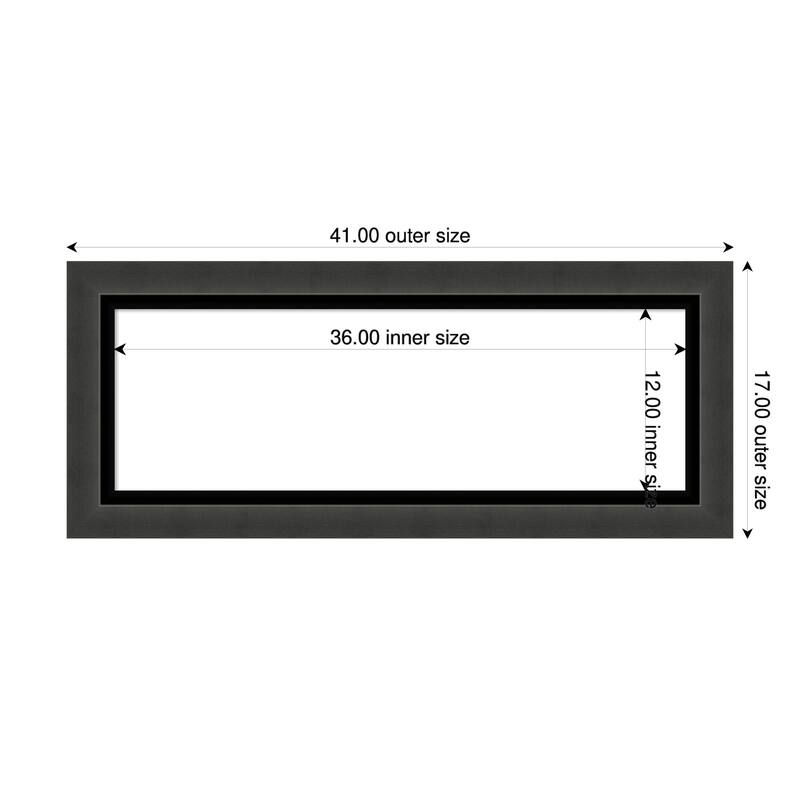 Amanti Art Tuxedo Black Framed Dry Erase Magnetic Board - 41 x 17 in