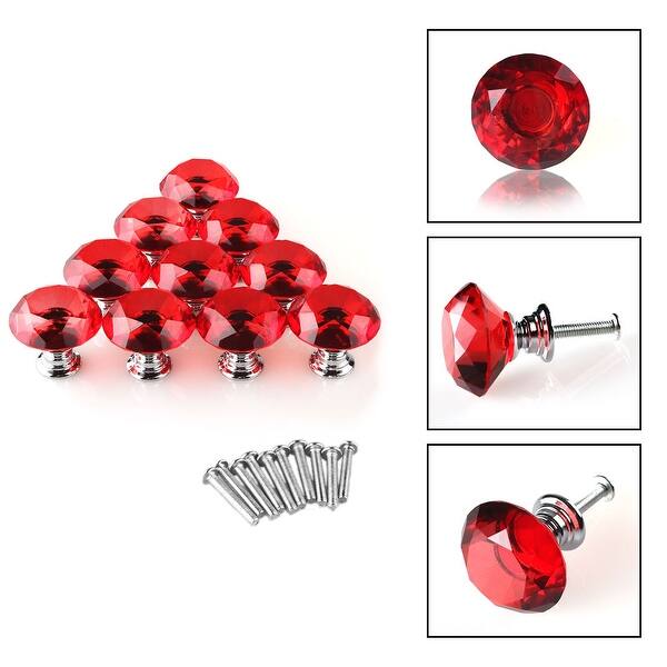 Shop Crystal Glass Door Drawer Cabinet Wardrobe Pull Handle Knobs