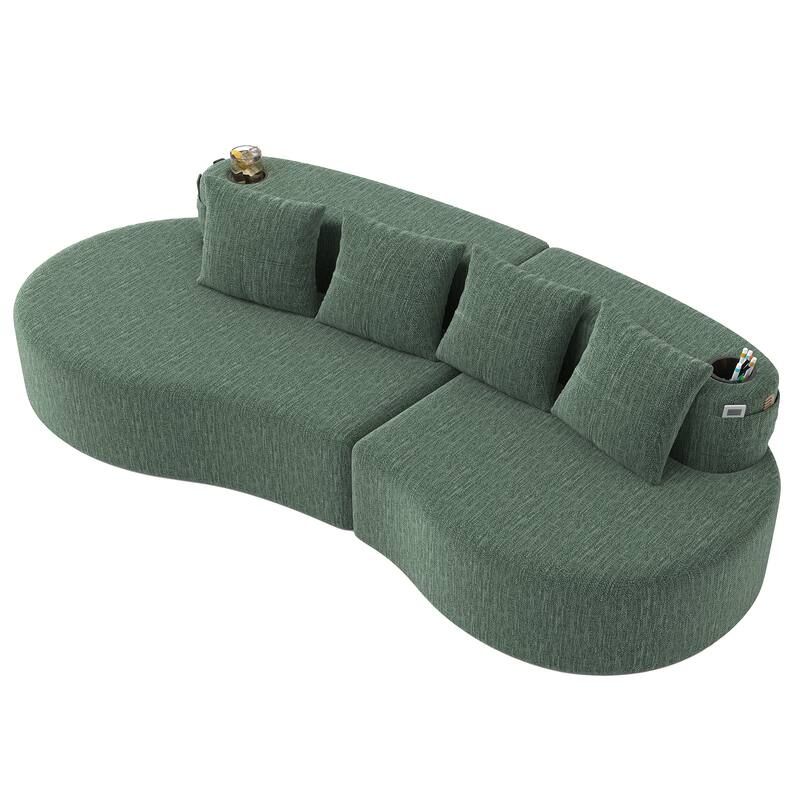 Modern Curved Sectional 3 Seat Minimalist Elegant Half Moon Sofa Compressed Modular Sectional Sofa for Living Room, Office