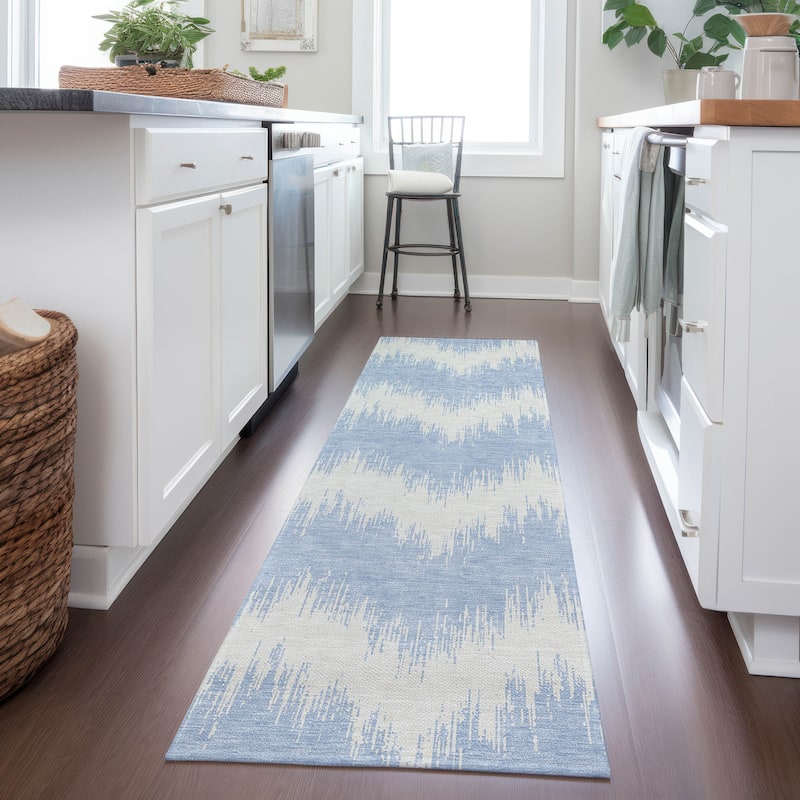 Machine Washable Indoor/ Outdoor Chantille Chevron Modern Rug