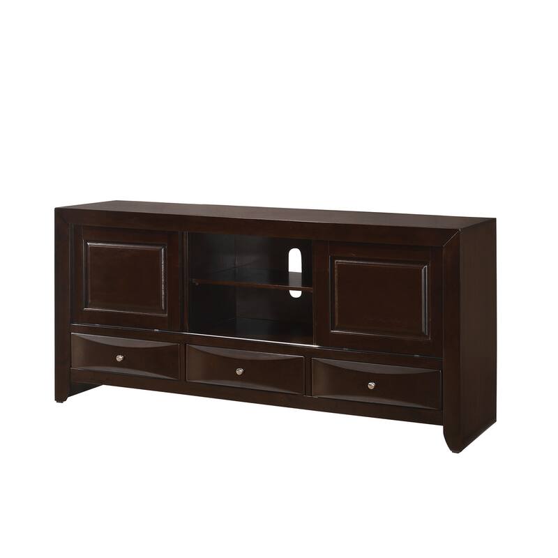 Priscella Dark Cherry Bookcase Storage Platform Bed