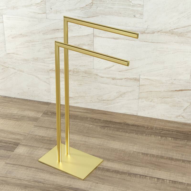 Edenscape Pedestal Dual Towel Rack in Polished Chrome