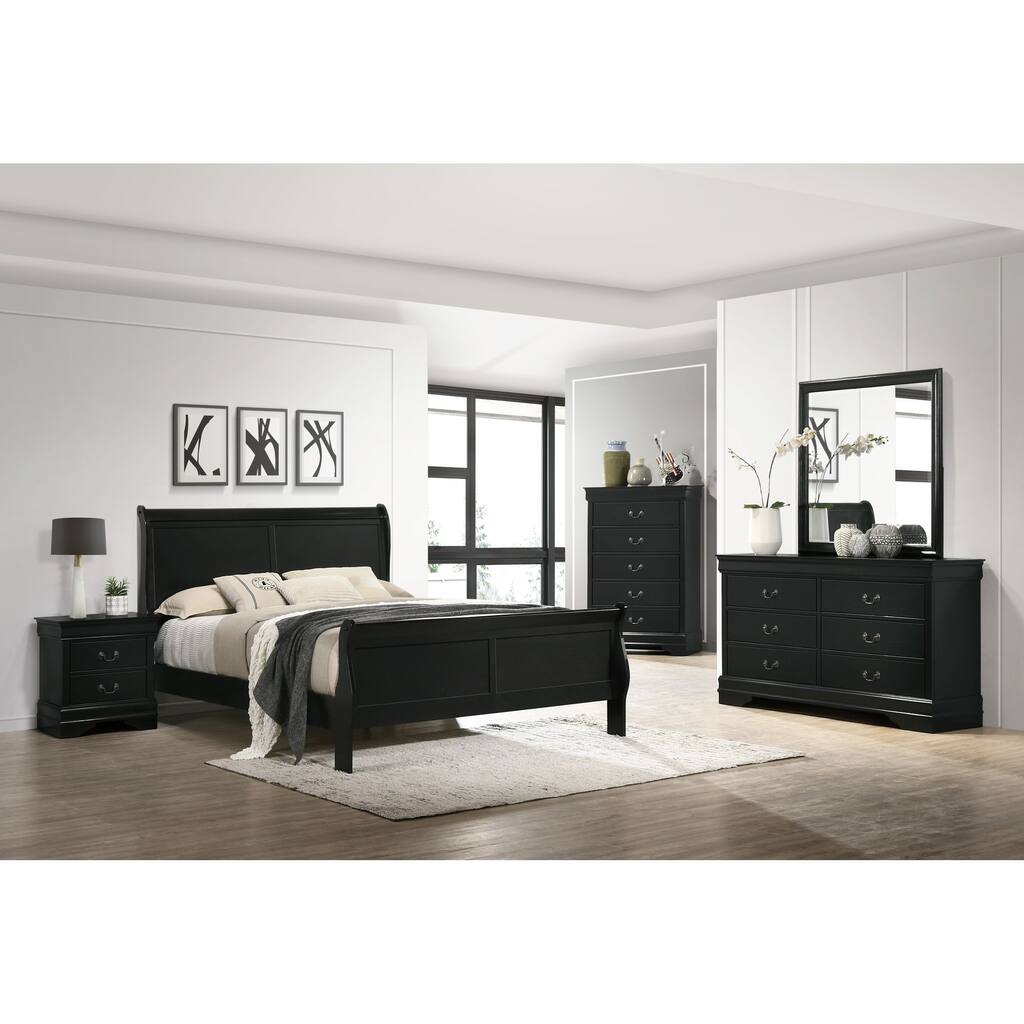 Picket House Furnishings Ellington King Panel 3PC Bedroom Set in Black