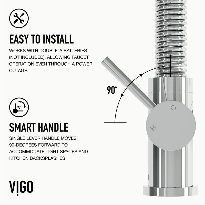 VIGO Edison 19" H Single Handle Pull-Down Sprayer Kitchen Faucet Set with Touchless Sensor