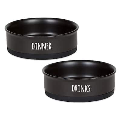 Bone Dry Pet Bowl Dinner And Drinks (Set of 2)