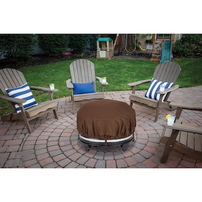 Living Accents Round Polyester Fire Pit Cover