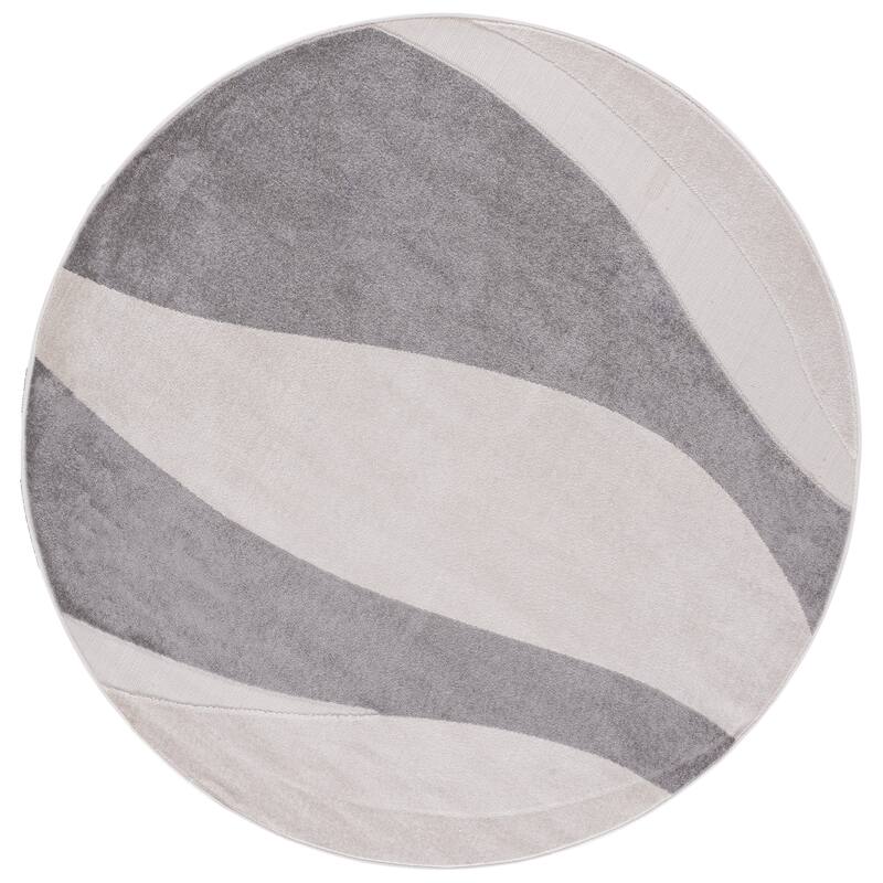 SAFAVIEH Stella Roshildur Modern Rug - 6'7" Round - Ivory/Grey