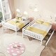preview thumbnail 21 of 34, Full Over Full Rubber Wood Convertible into 2 Full Beds Bunk Bed with 2 Drawers ,Ladder and Safety Guardrails