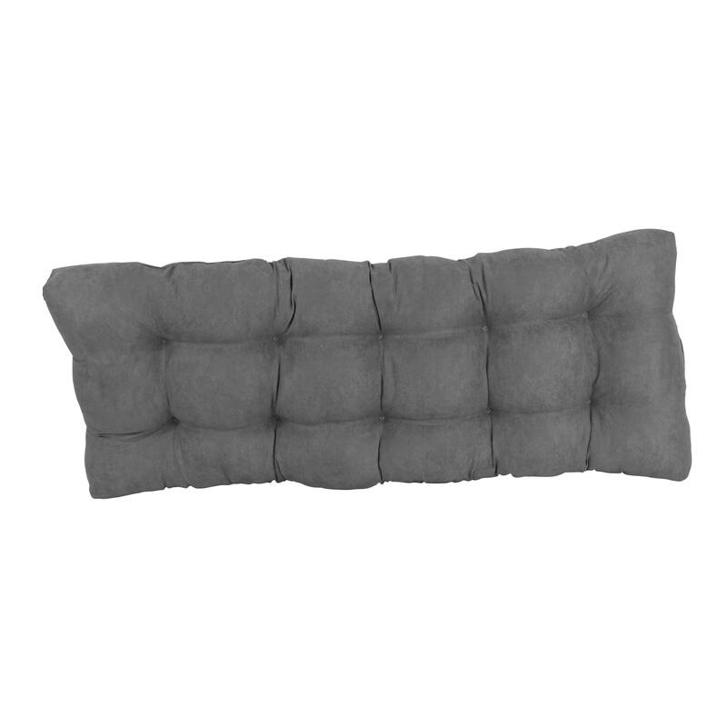 Solid Microsuede Tufted Indoor Bench Cushion (Multiple widths from 42 to 60 inch)