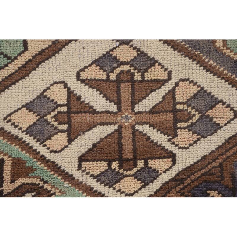 Geometric Bakhtiari Persian Vintage Area Rug Hand-Knotted Wool Carpet - 6'10"x 10'3"