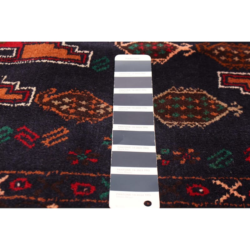 ECARPETGALLERY Hand-knotted Teimani Navy Wool Rug - 3'7 x 6'4