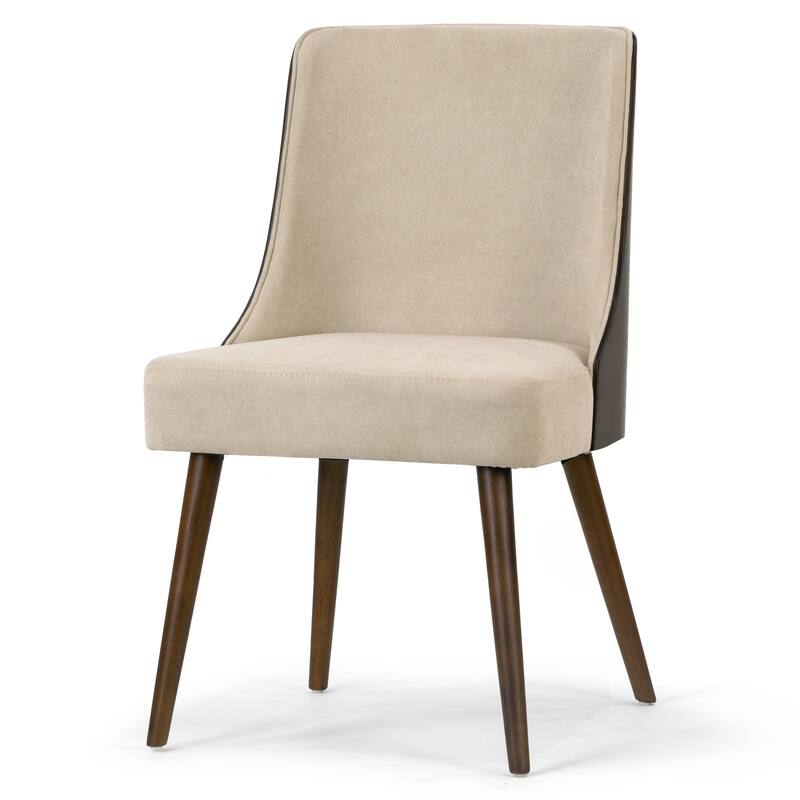 Asma Beige Fabric Chair with Dark Brown Bentwood Back (Set of 2)