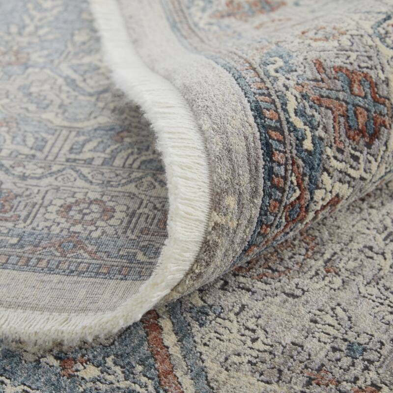 Wele Power Loomed Floral Traditional Stain Resistant Low Pile with Fringe Durable Area Rug By HomeRoots - 10' Runner