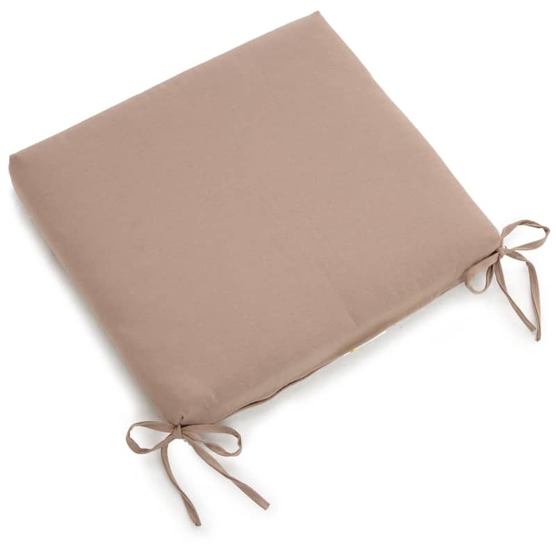 20-inch by 19-inch Twill Indoor Chair Cushion (Set of 1, 2, or 4) - 20 x 19 - Single - Toffee