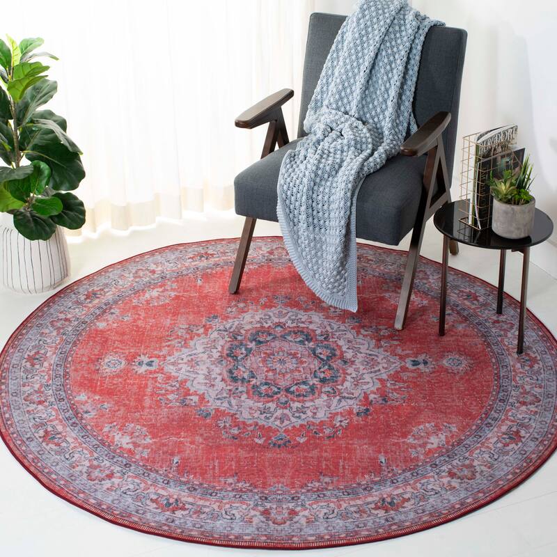 SAFAVIEH Tucson Machine Washable Slip Resistant Mame Traditional Rug