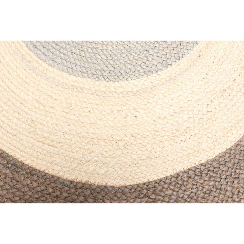 ECARPETGALLERY Braided Weave Palas Denizli Cream Jute Rug - 3'11 x 3'11