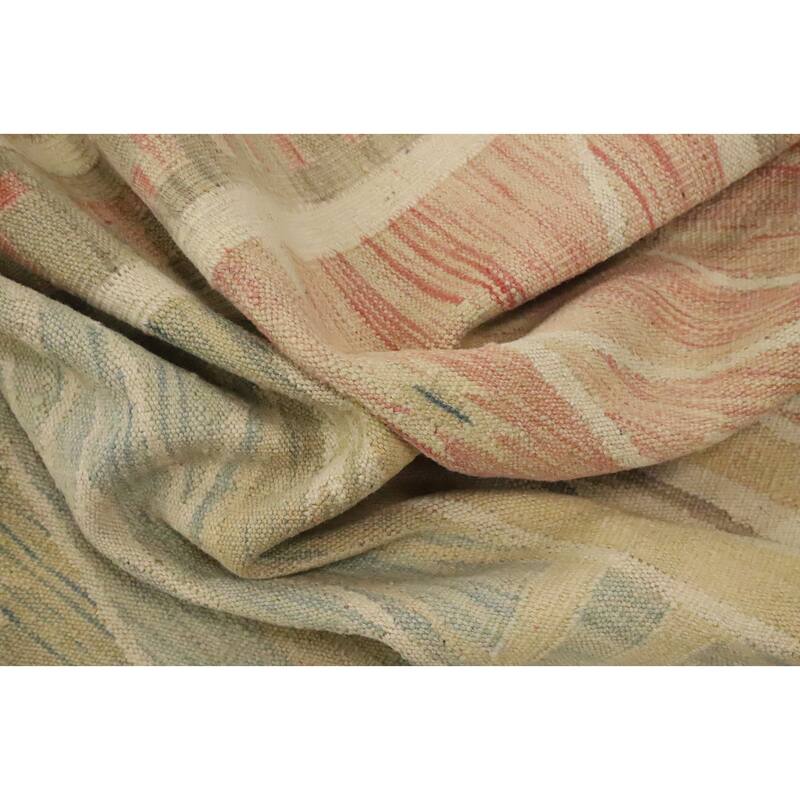Hand Woven Oriental 100% Wool Carpet Southwestern Tribal Multi-Colored Kilim Area Rug - 7' 10'' X 5' 9''