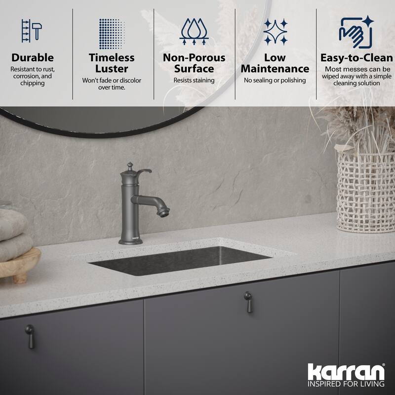 Karran USA CCU300 Cinox 21-5/8" Rectangular Stainless Steel Undermount