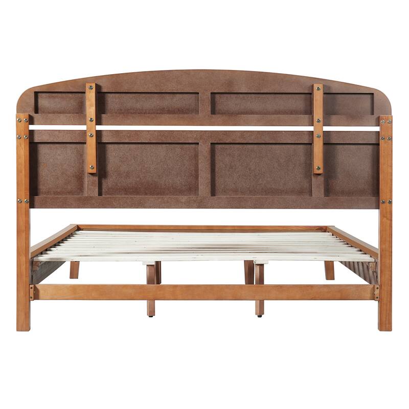 Christopher Knight Home - Rubber Wood Platform Bed with Curved Headboard