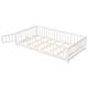 Twin/Full/Queen size Floor Platform Bed with Fence and Door for Kids, Toddlers