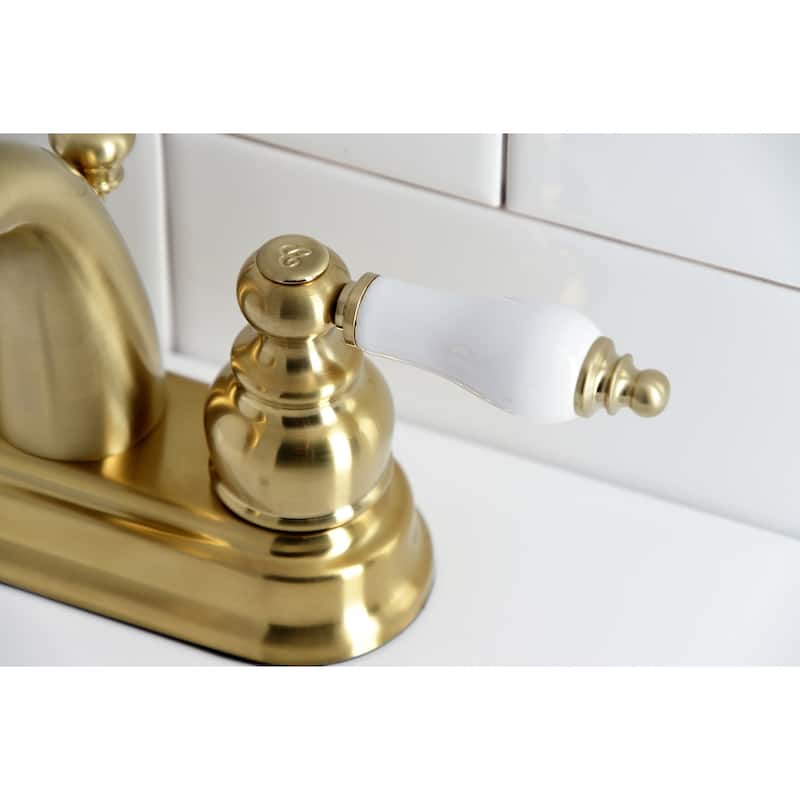 Restoration Two-Handle 3-Hole Deck Mount 4 in. Centerset Bathroom Faucet