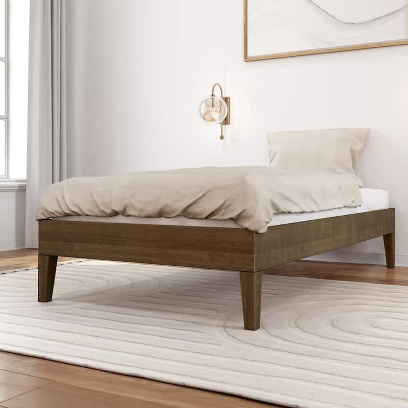 Plank and Beam Twin-Size Platform Bed - Walnut