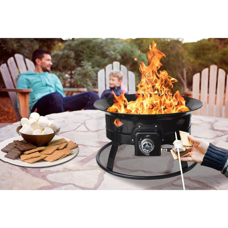 Flame King Smokeless Propane Fire Pit, 19-inch Portable Firebowl