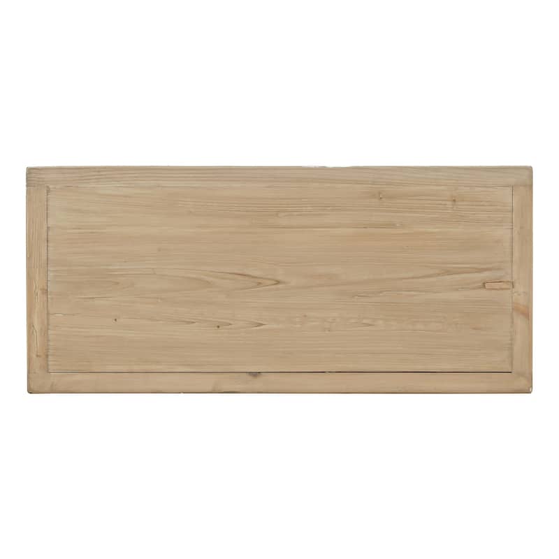 Artissance Pine Wood 2 Drawers Amalfi Side Table, 35 Inch Tall, Off White