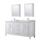 Option White, Chrome Trim, White Carrara Marble Top