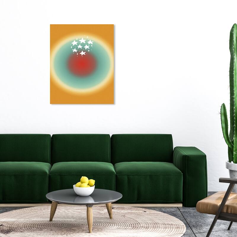 Wynwood Studio Canvas Abstract Saturn and the Stars Blue Modern & Contemporary Wall Art Canvas Print - 30 x 36