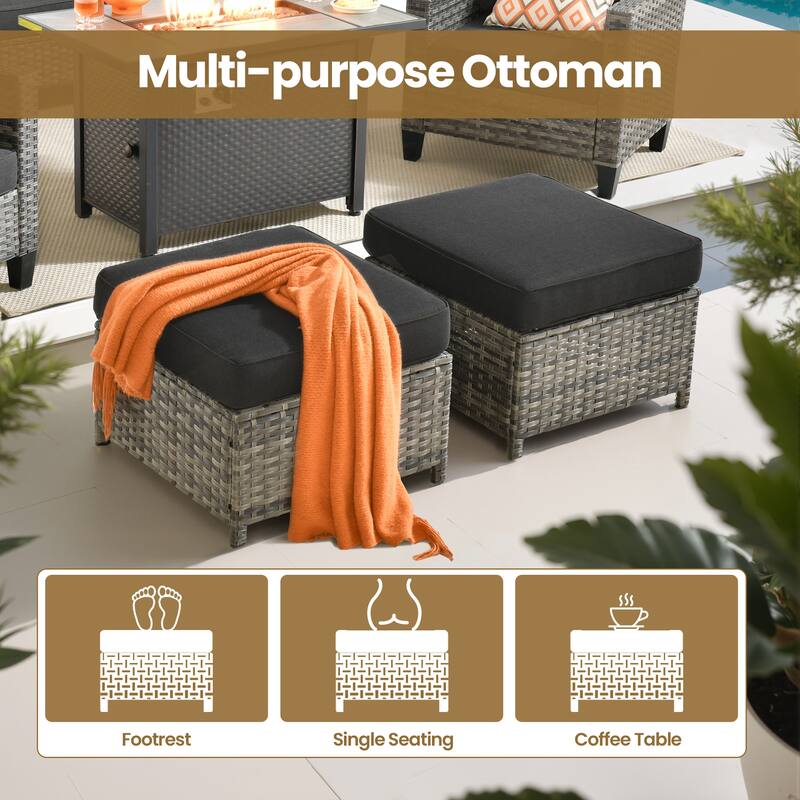 XIZZI 6-Piece Patio Furniture Conversation Set with Swivel Chairs