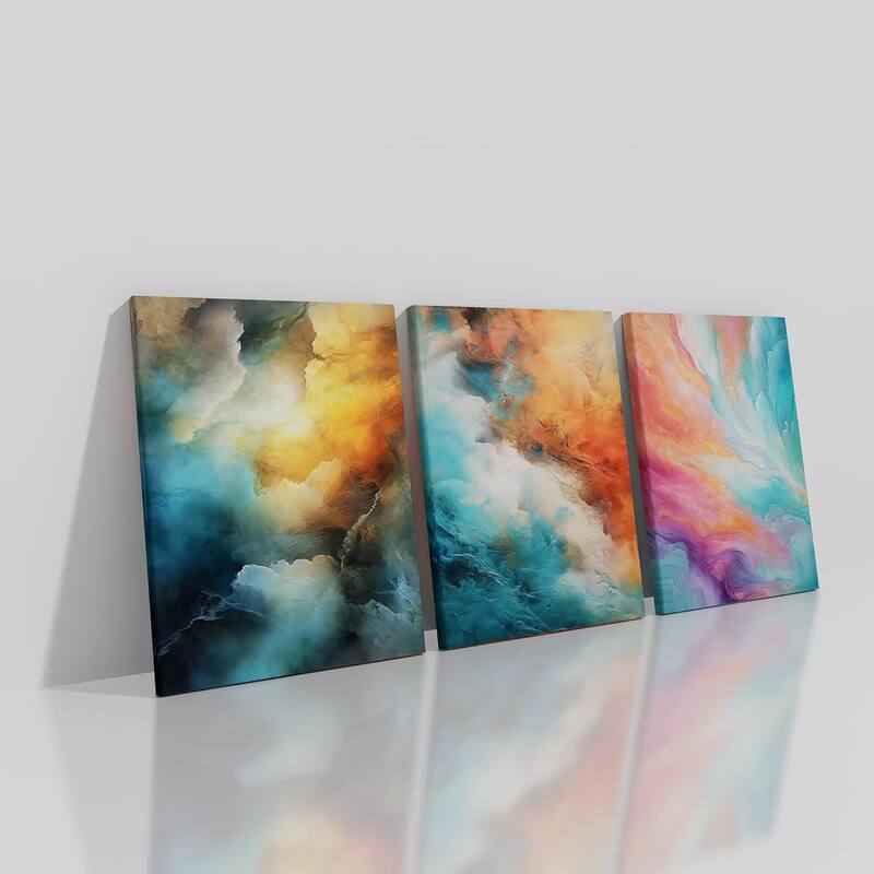 Abstract Colorful Canvas Wall Art Rendering Clouds Poster Print - 16 x 24