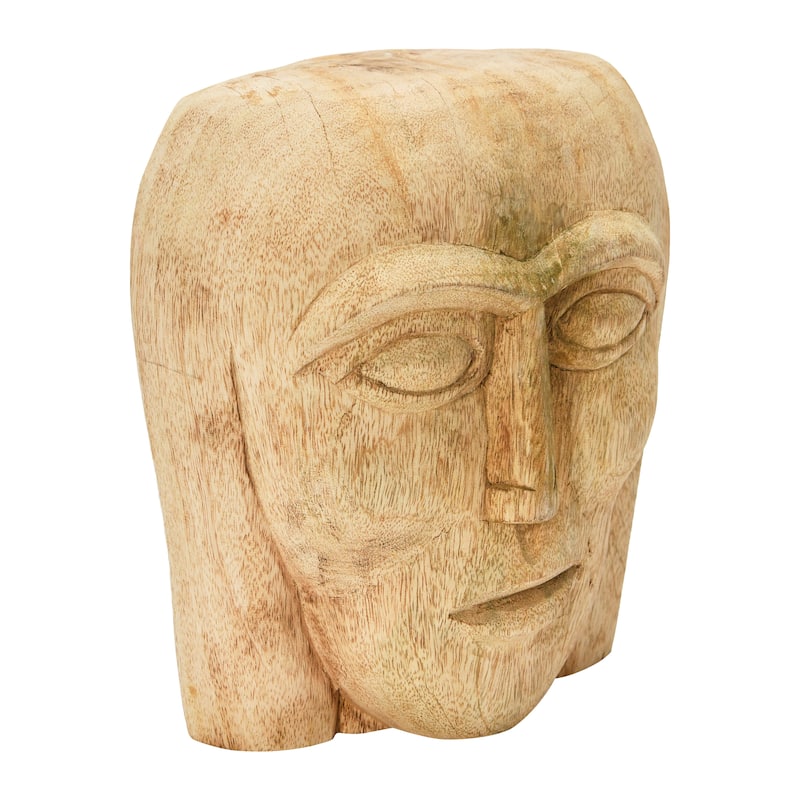 Hand-Carved Mango Wood Face